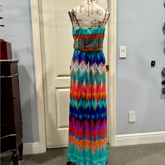 Bisou Bisou Multi Color Maxi Dress Size 6 - Picture 2 of 7